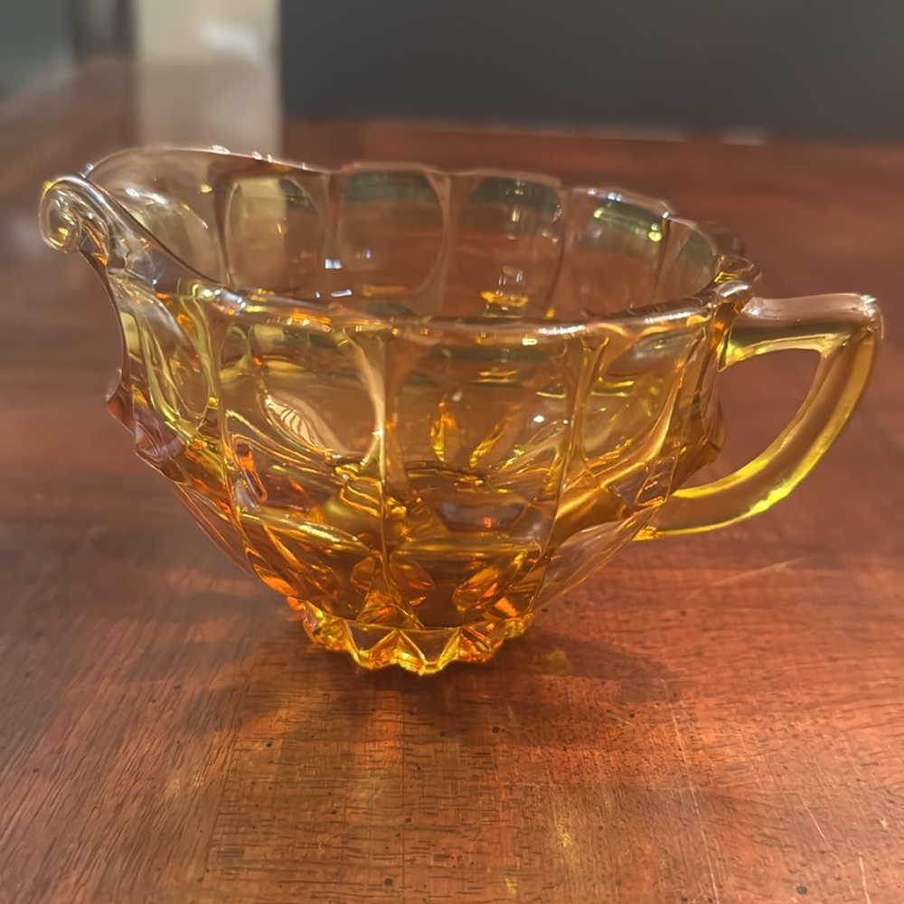 Vintage Fenton Valencia Amber Glass Creamer